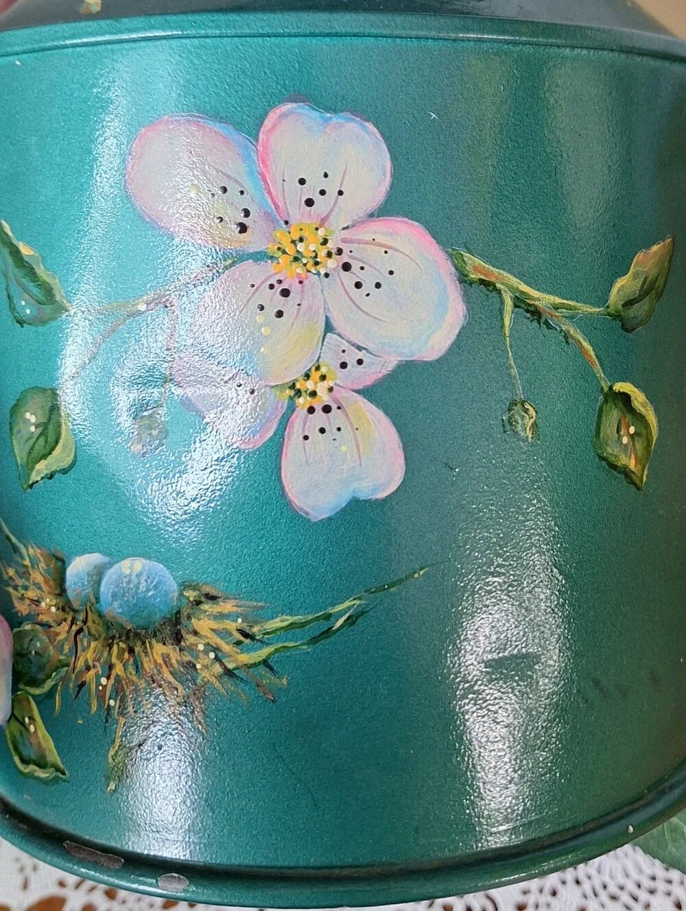 Vintage Hand Painted Bavarian Folk Art Milk Canister By Lorene